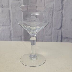 Unbranded Vintage Hand Etched Stemware Wine Glass